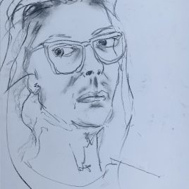 Selfie sketches charcoal 5